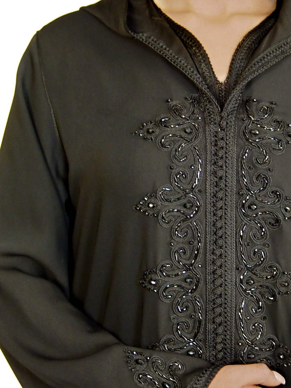 Jellaba Double Baraka — Crêpe avec Capuche – Image 5