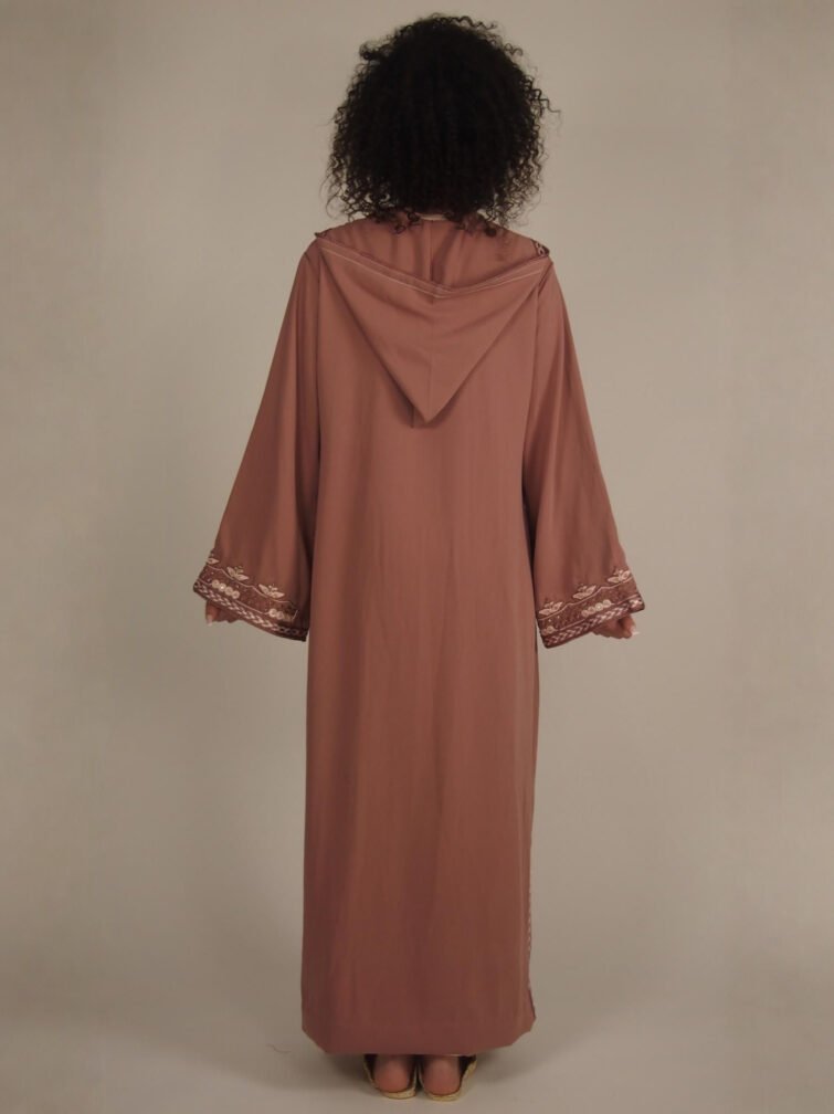 Jellaba Double Warda — Crêpe avec Capuche