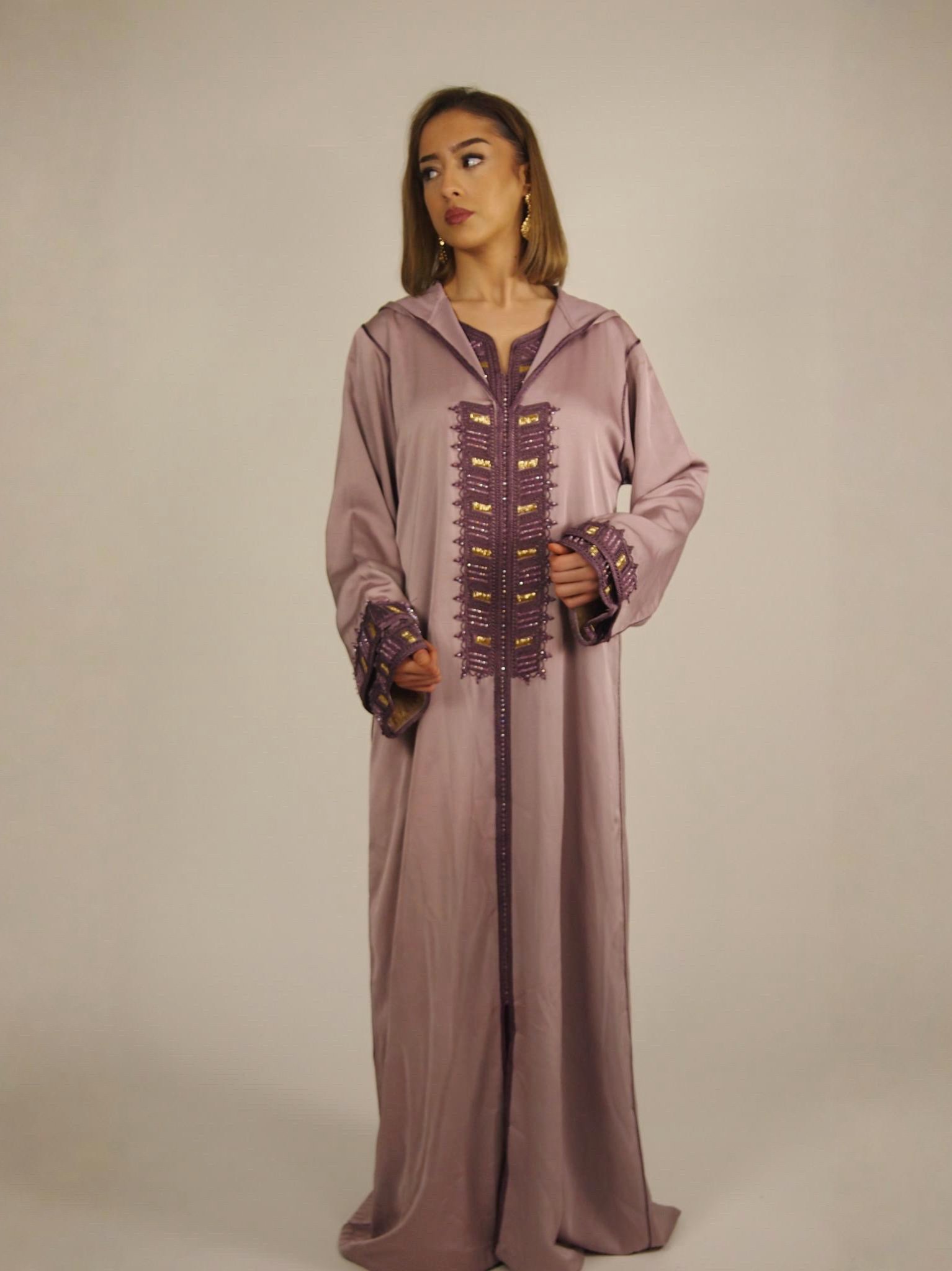 Jellaba Double Fajr — Crêpe avec Capuche – Image 7