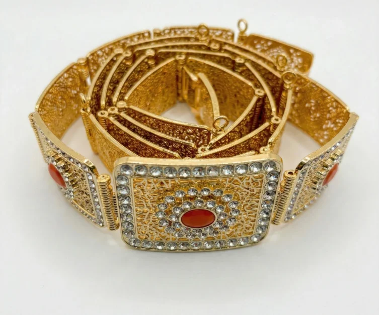 Ceinture Mdamma Filigrane Carrée — Perle Orange