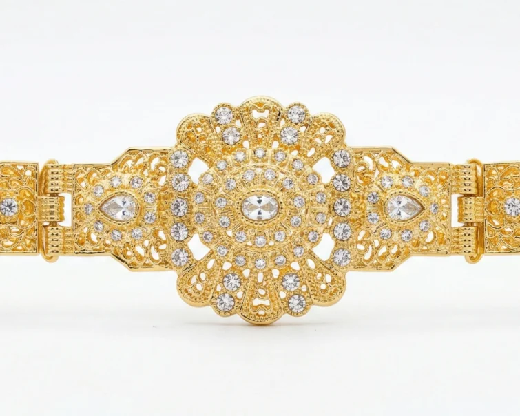 Mdamma marocaine en acier inoxydable, se match avec caftan et takchitas